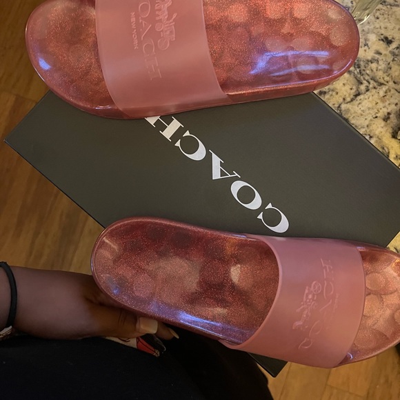 Coach Ulyssa Slide NWT Womens Size 10 Rubber Candy Apple Pink Slip On Sandals - Picture 10 of 11